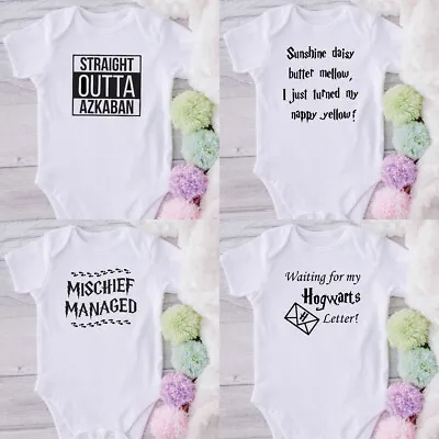 HARRY POTTER Babygrow Novelty Baby Vest Present Funny Gift Newborn Shower  • £5.99