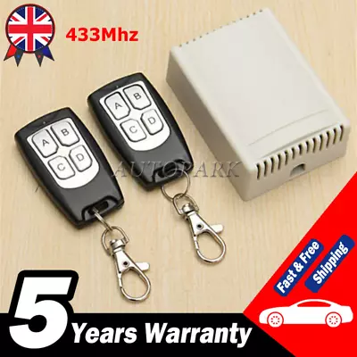 12V 4CH Channel 433Mhz Wireless Remote Control Switch With 2 Transmitter 1 SET • £13.84