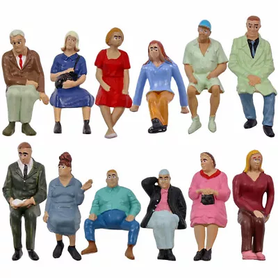 P2513 Model Railway 12pcs G Scale Figures 1:25 Seated People 12 Different Poses • £10.79