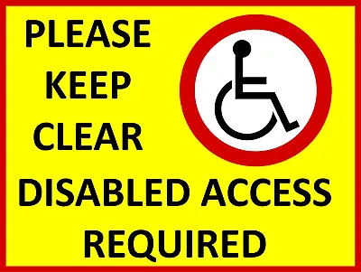 £4.99 • Buy Please Keep Clear Disabled Access Needed Metal Wall Sign Warning Parking