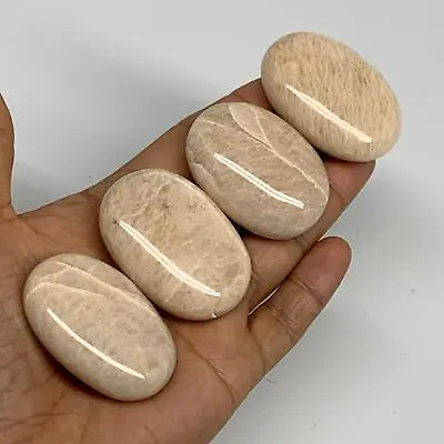 186.2g1.8 -2  4pcs Peach Moonstone Crystal Palm-Stone Polished Reiki B27972 • $16.65