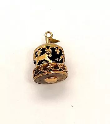 VINTAGE 14K Merry Go Round Horse Carousel Charm Spins 3D Yellow Gold 2.9g • $400