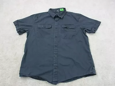 Mountain Hardwear Shirt Adult Large Gray Casual Camp Short Sleeve Button Up Mens • $14.99