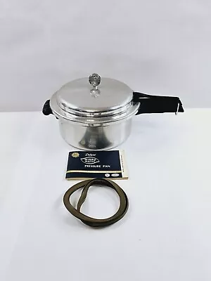 Mirro-Matic 6 Qt Aluminum Pressure Cooker Rack Pressure Regulator & Book Vtg • $24.95