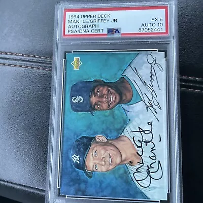 1994 Upper Deck Mickey Mantle Ken Griffey Jr Auto • $16000