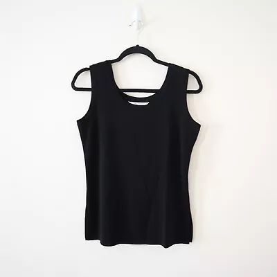 Exclusively Misook Size S Knit Tank Top Sleeveless Scoop Neck Black • $30