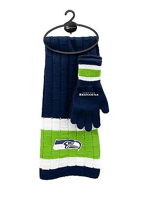 $23.99 • Buy Brand New NFL Unisex Winter Knit Scarf And Glove Holiday Gift Set W/ Hanger NEW