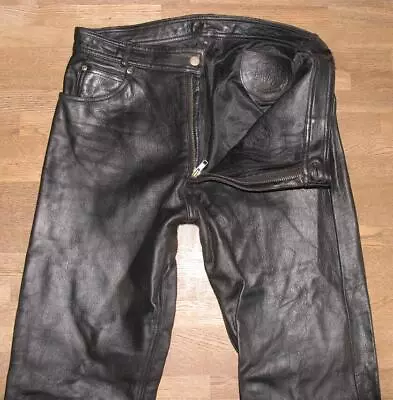 Heavy   Raberg   Men's Leather Jeans / Biker Trousers Black Approx. W35   / L35 • £65.11