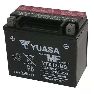 Battery Yuasa YTX12-BS Sealed Enabled 12V 10AH Triumph SPRINT ST 1050 2005 • £67.62