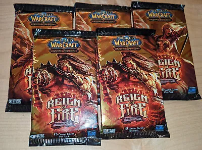 5x WOW TCG Reign Of Fire Booster Pack - English Sealed Loot - Spectral Tiger? • $318.70