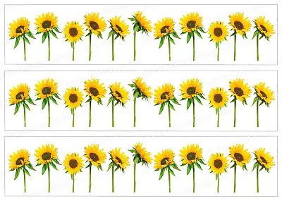 Sunflower  Flower Cake Topper Border Strip Wrap Party Decoration Edible Birthday • £6.49