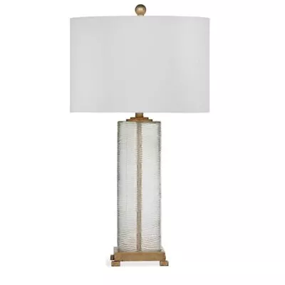 Bassett Mirror Maroa Glass Table Lamp In White And Gold • $153.93