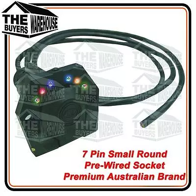 $15 • Buy 7 Pin Trailer Plug Pre Wired Small Round Cable LED Tester Australian 82022BL