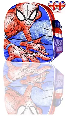 Children's Kids Spiderman 3D Backpack With Aluminium BottleOfficial Licensed • £13.99