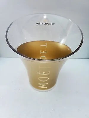 Moet & Chandon Champagne Ice Bucket Acrylic Gold And Clear Large Collectible • $99.95