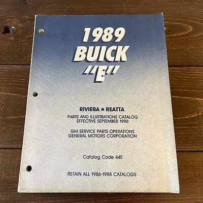 1989 Buick Riviera Reatta Parts & Illustrations Catalog GM Service Parts Manual • $20