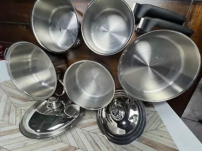 MAGMA Gourmet Nesting Cookware Set 18/10 Stainless Steel Triple Clad 10 Pc • $134