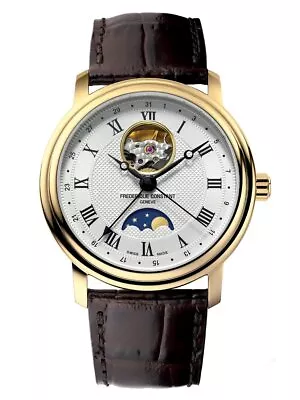 Frederique Constant Brown Mens Analogue Watch Heart Beat Moonphase FC-335MC4P5 • $1995