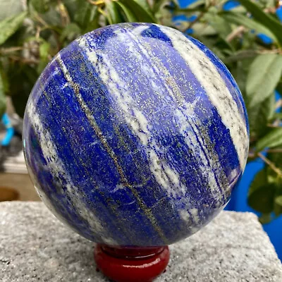 4.26LB Natural Lapis Lazuli Jasper Quartz Sphere Crystal Ball Reiki Healing. • $63.21