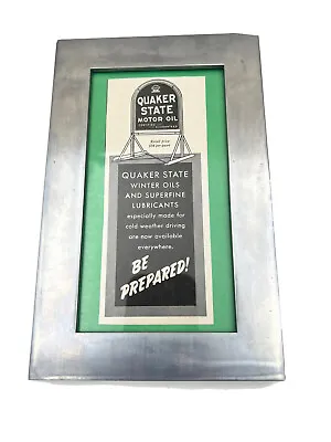 $26.99 • Buy Vintage Quaker State Tombstone Sidewalk Sign Ad Framed SHIPS FREE IN USA