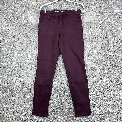 Mossimo Denim High Rise Skinny Jeans Women's 4/27R Purple Burgundy Power Stretch • $18.95