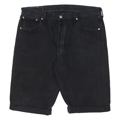 LEVI'S 501 Cut-Off Mens Denim Shorts Black Regular L W36 • £12.99