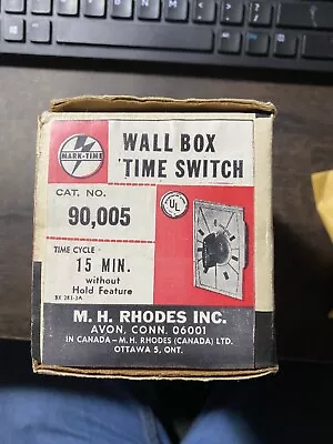 M H RHODES Wall Box TIMER Switch NEW 15 Minute Mark-Time HEATER FAN LIGHT • $25