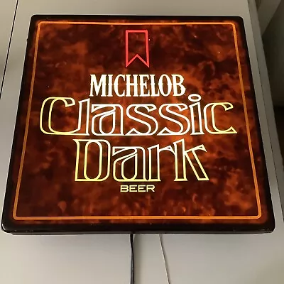 Vintage MICHELOB CLASSIC DARK BEER Lighted Bar Sign 18 X18  • $169.83