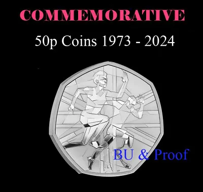 1973 - 2024 50p Fifty Pence Commemorative Coins / UK Coin Hunt PROOF & BU Etc • £8.95