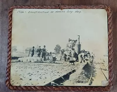 1926 - Construction Of Marine City Hwy Pesha Style Picture Marine City Michigan • $29.99