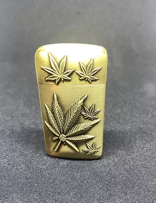 £9.95 • Buy Brass Leaf 🍃 Windproof Turbo Jet Flame Refillable Gas Cigarette Cigar Lighter