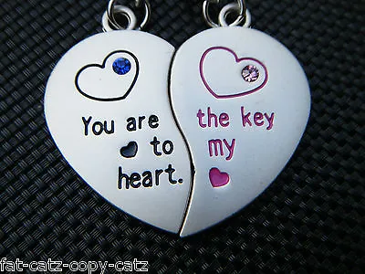 Lovers Couples Male & Female Hearts Love You Valentine Keyrings Gift Idea Uksell • £3.95