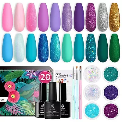 Beetles Gel Nail Polish Kit Mermaid 20 Colors Soak Off Gel Polish Starter   • $24.99