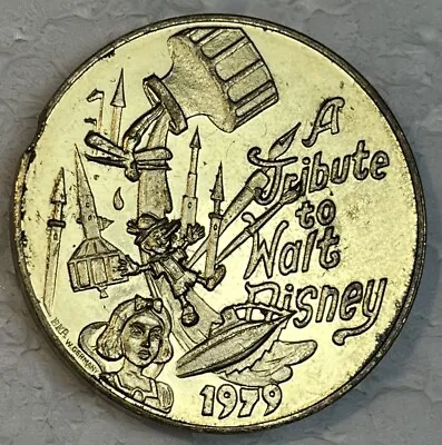 MARDI GRAS Tribute To Walt Disney 1979 A Enameled & Gold Plated Coin 31g 38mm • $34.18