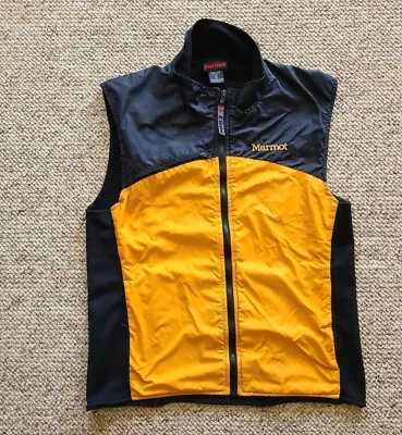 Vintage Marmot Hybrid Vest Orange Black Stretch Fleece DriClime Men's Small S  • $18.75