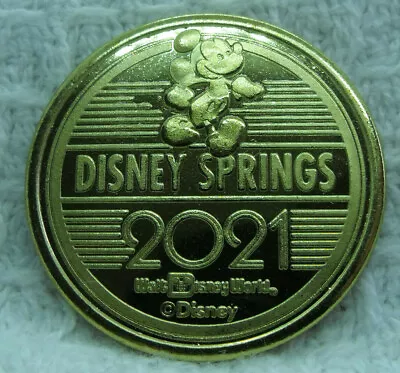 Disney Springs WDW Metal Medallion Coin Dated 2021 Mickey Mouse 1.5  Diameter • $9.99