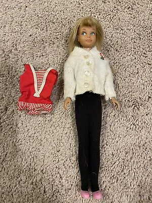 Vintage 1963 Mattel Skipper #950 Blonde Original Bathing Suit Red Sailor Barbie • $45