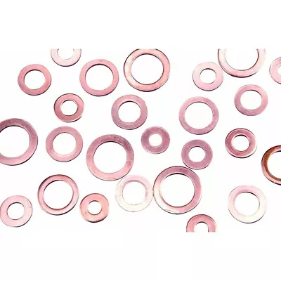 Copper Crush Washer Gasket Seal Flat Ring Oil Plug 1/4 5/16 3/8 7/16 1/2 5/8 5pk • $0.99