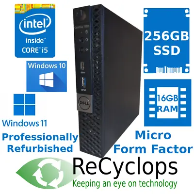 Dell Optiplex 7050 Micro MFF I5 16GB RAM 256GB SSD Windows 10/11 Wifi PC • £114