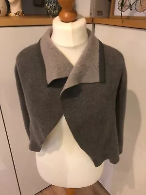 £13.99 • Buy Cute Crea Concept 100% Merino Wool Short Jacket Cardigan Small Grey