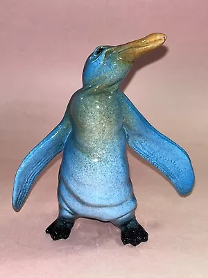 Signed K. Cantrell “Skip” Kitty’s Critters Blue Glazed Penguin Pottery Figure • $75