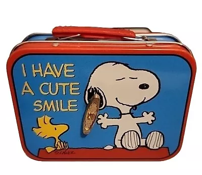 Vintage PEANUTS Snoopy Mini Tin Metal Lunchbox (Made Into A Music Box) Adorable  • $29.97