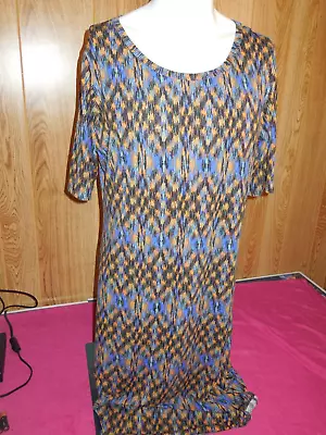 BM Size 2XL Lularoe Julia Dress Short Sleeve Multi Color Knee High Dress • $15.99