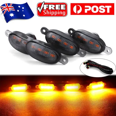 4X Smoke Front Grille LED Amber Light Grill Cover For Ford Ranger Raptor Style • $21.61