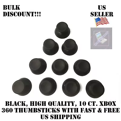 10 Black Microsoft Xbox 360 & Original Xbox Replacement Analog Game Thumb Sticks • $6.49