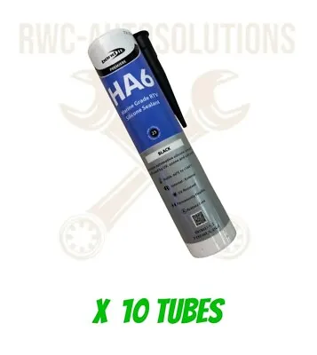 RTV AUTOMOTIVE SILICONE SEALANT HA6 BLACK GEARBOX AXLE GASKET 310ml * 10 TUBES * • £70