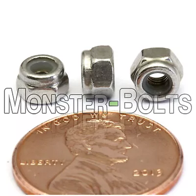 Stainless Steel Nylon Insert Hex Lock Nut - M2.5 M3 M4 M5 M6 M8 M10 M12 DIN 985 • $4.75