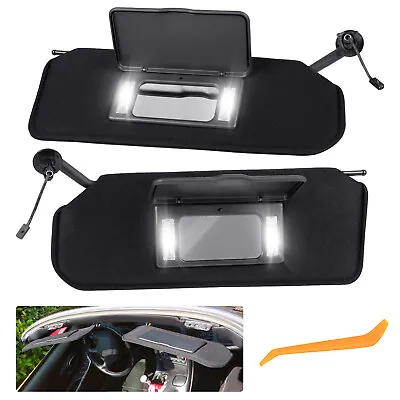 Sun Visor Pair With Lights Mirrors Chevy Corvette C5 1997-2004 10442033 10442034 • $69.99