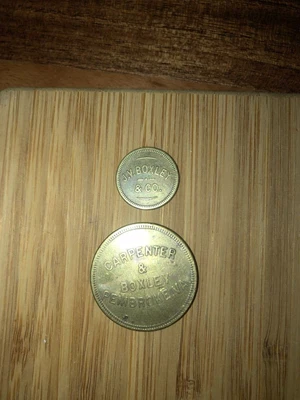 $35 • Buy J. V./Carpenter Boxley & Co 5C Tokens And History Book Roanoke/Pembroke VA Rare