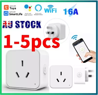 1/2/3/5 X Tuya WiFi16A Smart Socket Plug Voice Control For Alexa Google Home AU • $22.65